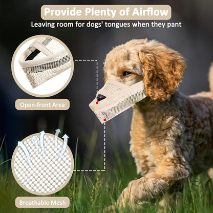 Crazy Felix Nylon Dog Muzzle for Small Medium Large Dogs, Air Mesh Breathable and Drinkable Pet