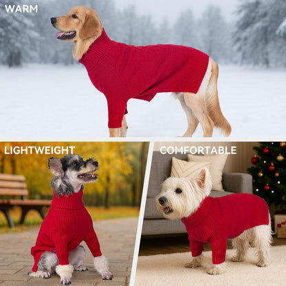 cyeollo Warm Small Dog Sweater, Knit Cold Weather Doggy Sweaters for Small Dogs Girl Pullover