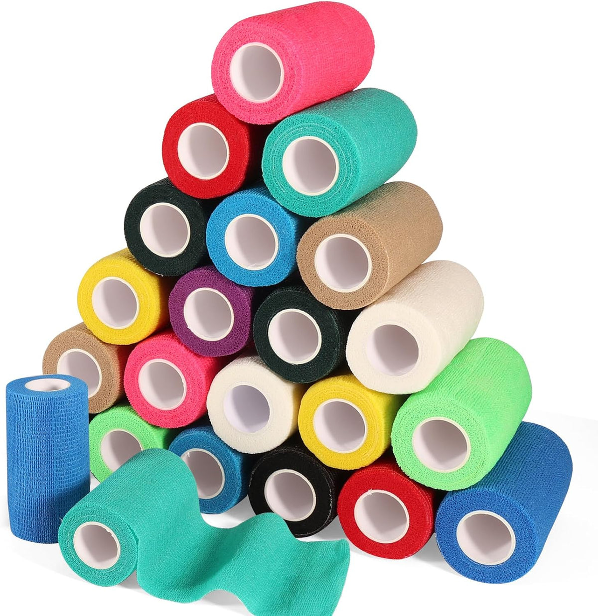 LDIWEE 24 Pack Self Adhesive Bandage Wrap 4 inch, Elastic Cohesive Bandage Wrap Vet Wrap for Dogs