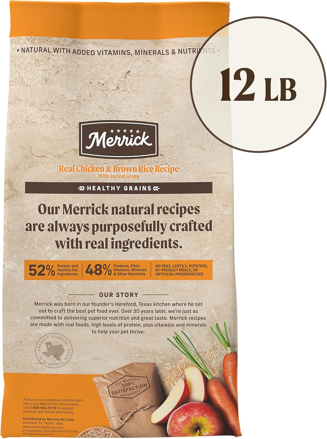 Merrick Healthy Grains Premium Adult Dry Dog Food, Wholesome And Natural Kibble With Chicken And