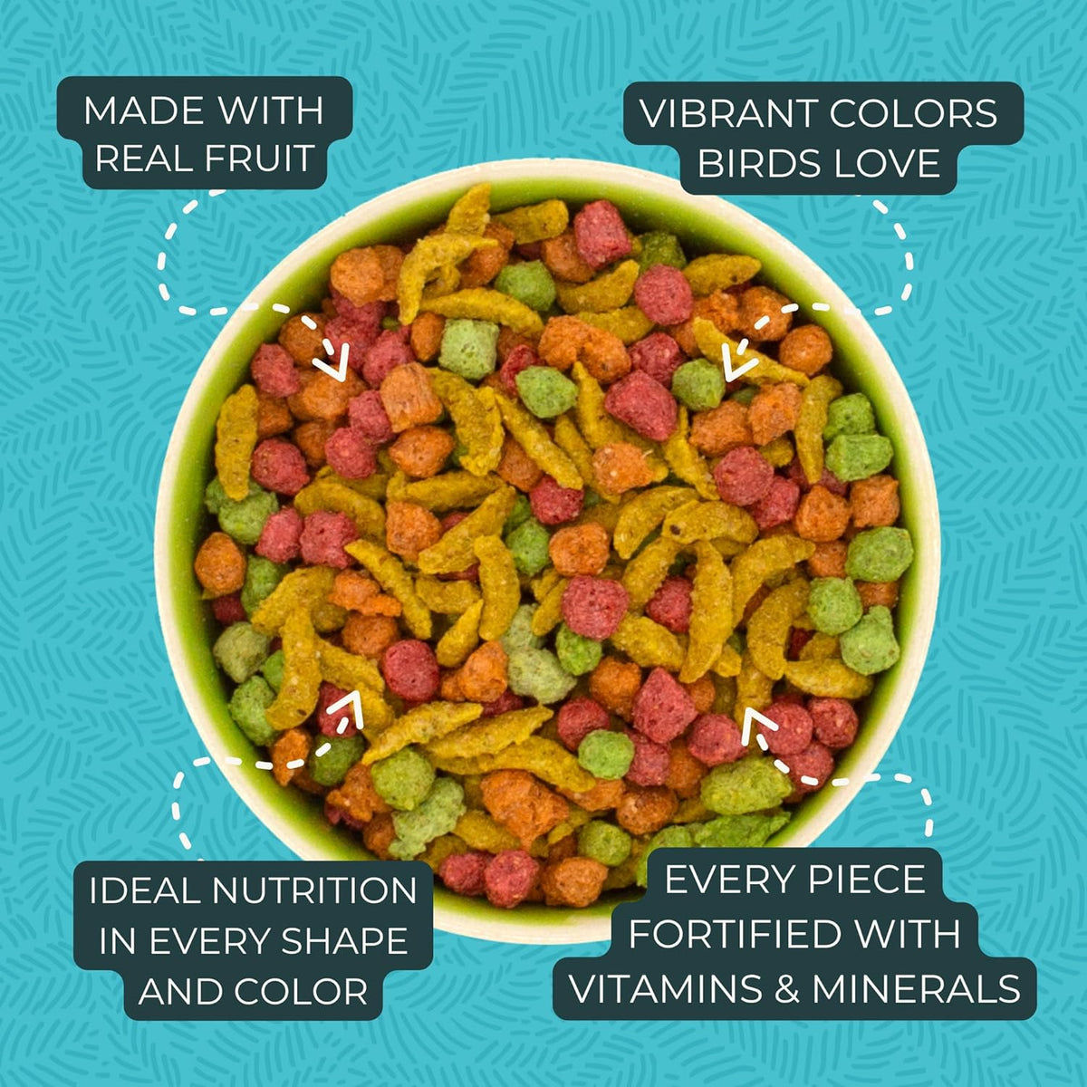 ZuPreem FruitBlend Bird Pellets, Daily Bird Food for Cockatiel, Lovebird, Quaker, Small Conure