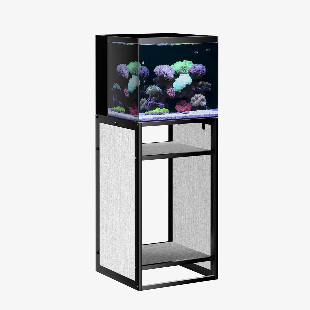 LANDEN Gray Metal Frame Stand, Three-Shelf for Fish Tanks up to 20 Gal, CLX45-45x45x80cm