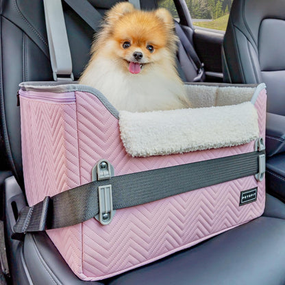PETSFIT Dog Car Seats for Small Dogs, Portable Puppy Car Saet for Car with Clip-On Leash