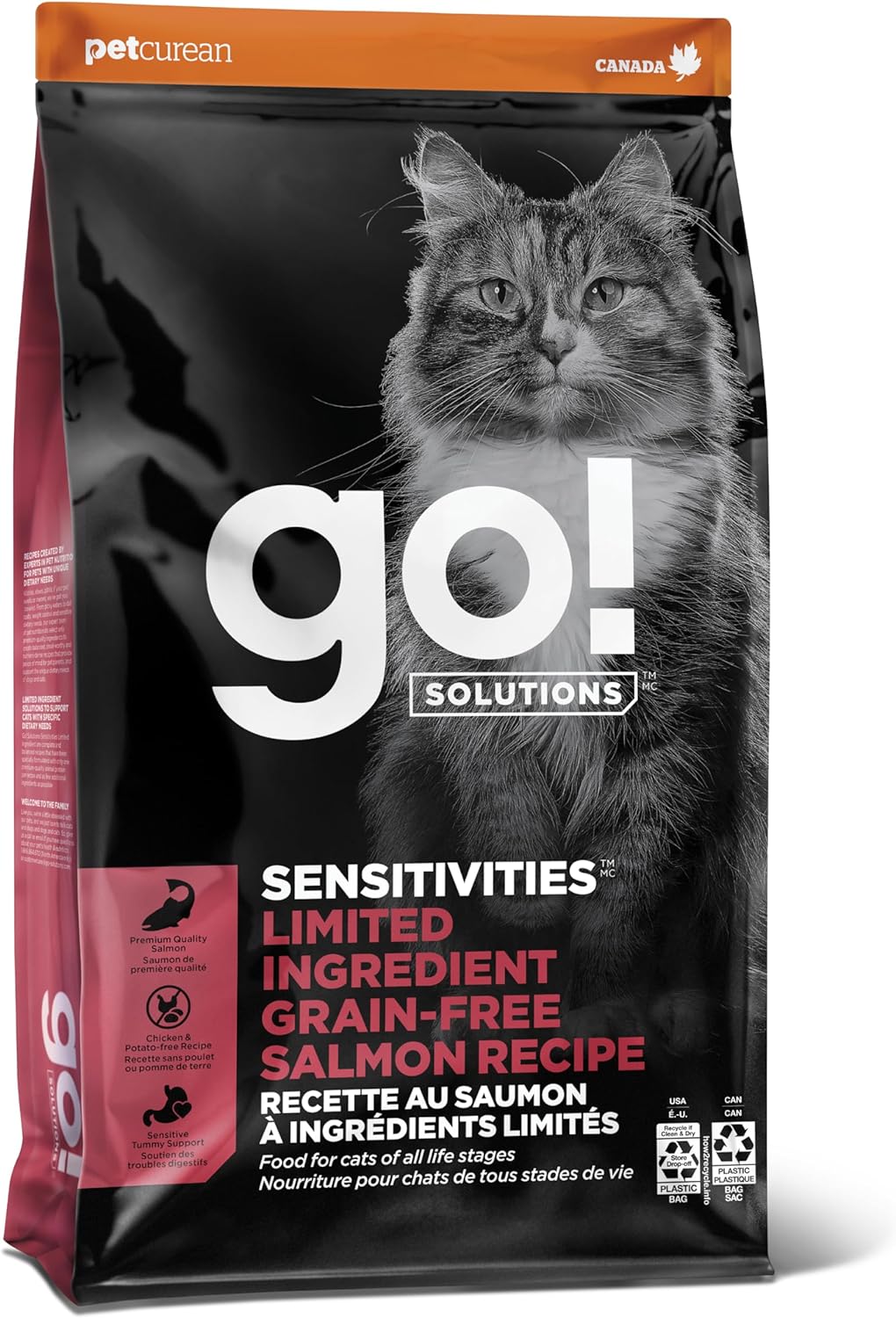 Go! Solutions Sensitivities Limited Ingredient, Grain-Free Dry Cat Food, Salmon Recipe for