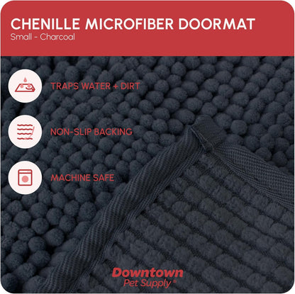 My Doggy Place Microfiber Dog Mat for Muddy Paws, 18" x 24" Charcoal - Absorbent and Quick-Drying