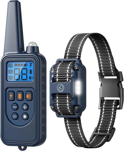 Electronic Dog Collar with Remote, 2600ft Waterproof Dog Training Collar for Smal Medium Large