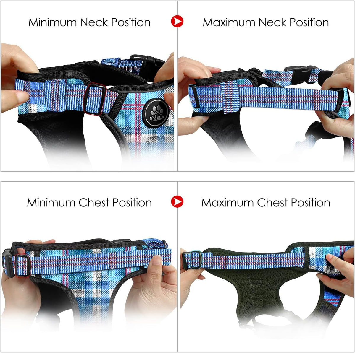 NESTROAD No Pull Dog Harness with Leash, Reflective No Choke Pet Vest Harness,Adjustable Soft