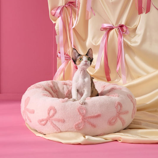 LE SURE Donut Cat Beds for Indoor Cats - Round Small Dog Bed Calming Pet Beds, Cute Modern Beds
