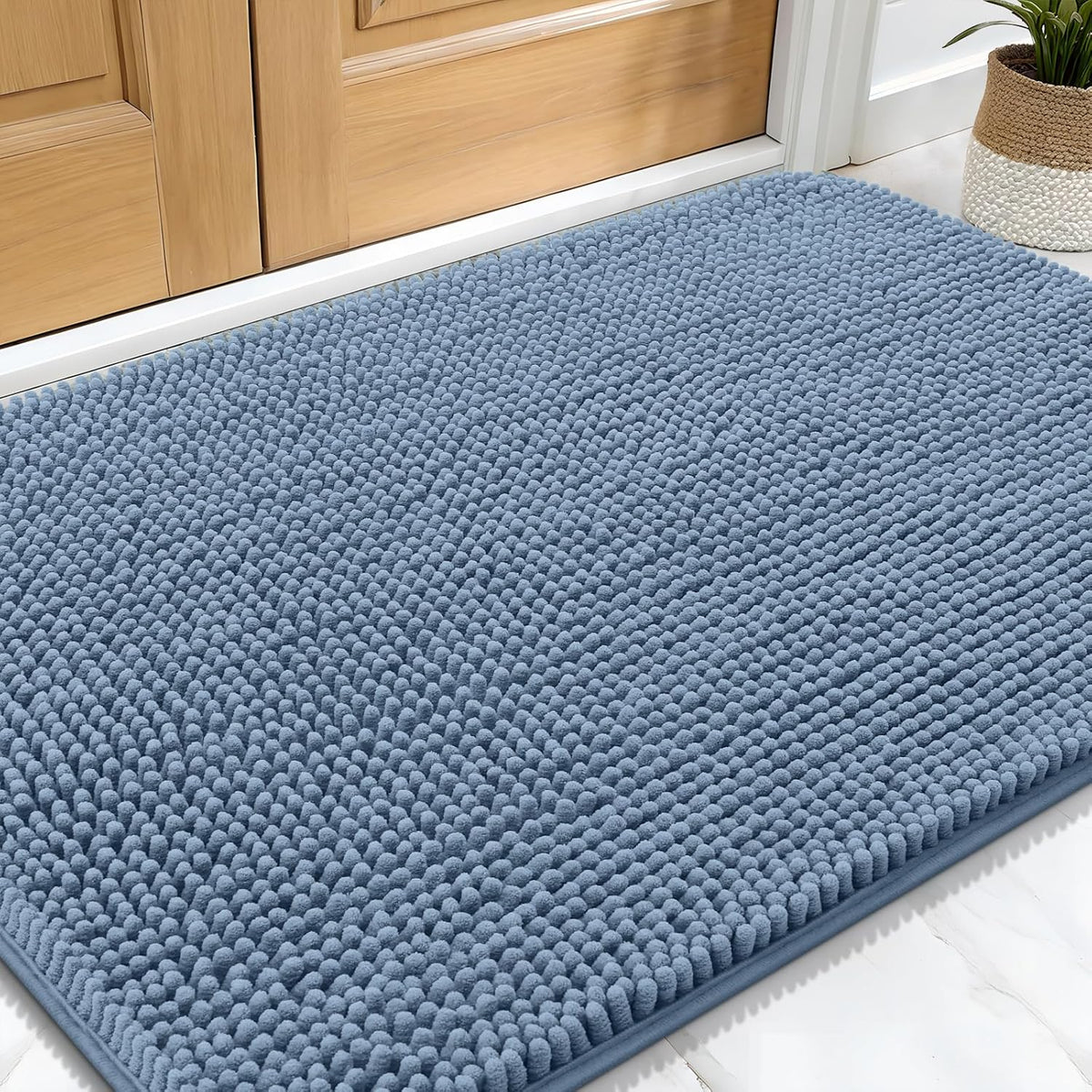 OLANLY Dog Door Mat for Muddy Paws 30x20, Absorbs Moisture and Dirt, Absorbent Non-Slip Washable