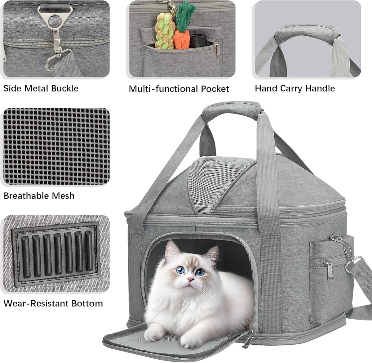 2-in-1 Stylish Dog Purse Carrier Soft-Sided Carriers Travel Tote Bag for Small Dogs Cats, Fashion