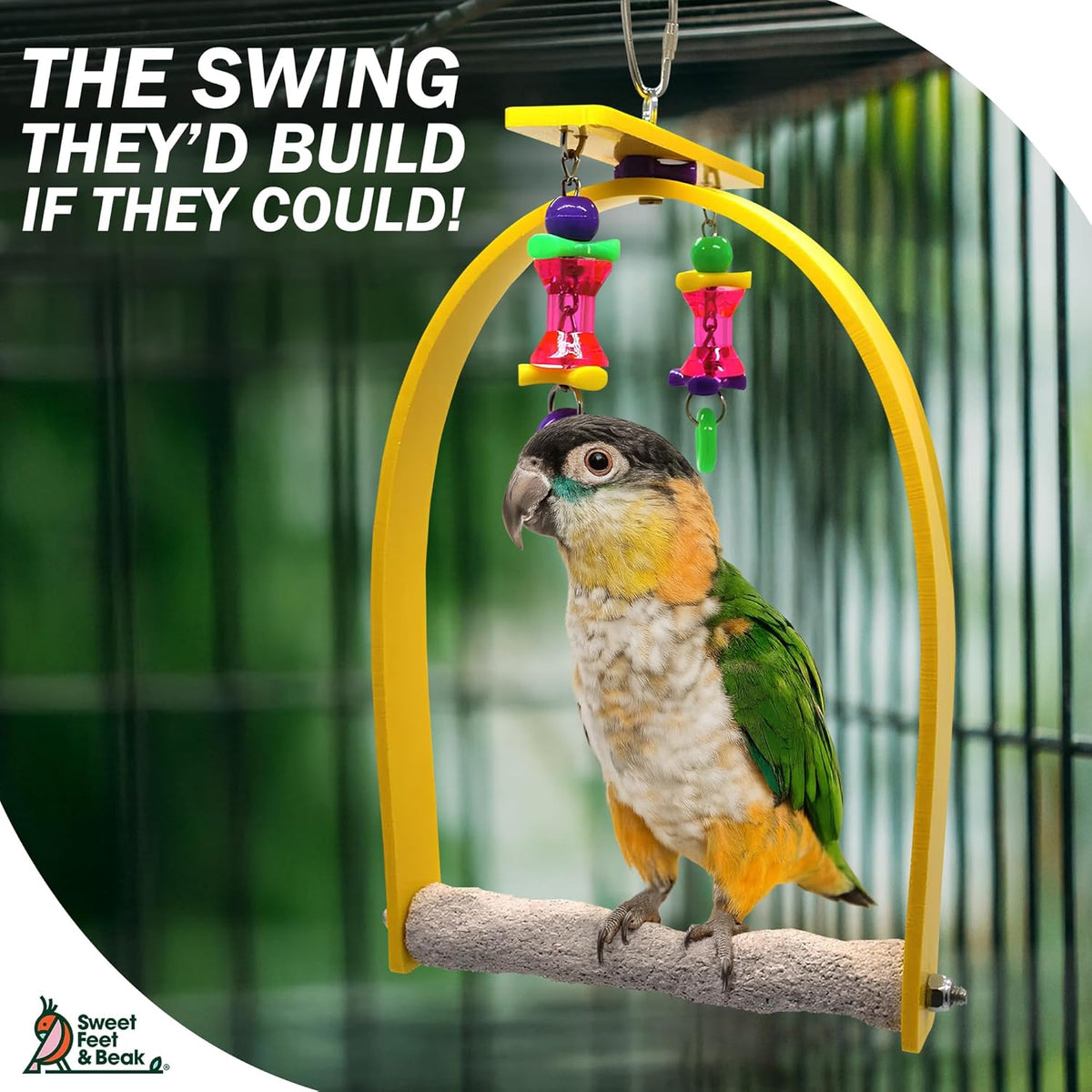 Small Whirly Bird - Perfect Cage Toy Stimulates Visual and Physical Activity - Safe, Non-Toxic
