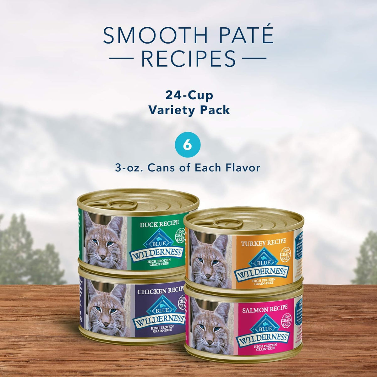 Blue Buffalo Wilderness High Protein Grain Free, Natural Adult Pate Wet Cat Food Variety Pack