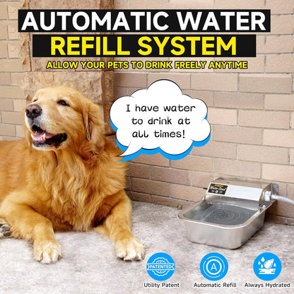 Automatic Water Dispenser for Dogs, 101oz Outdoor Dog Water Bowl, 304 Stainless Steel Water Feeder