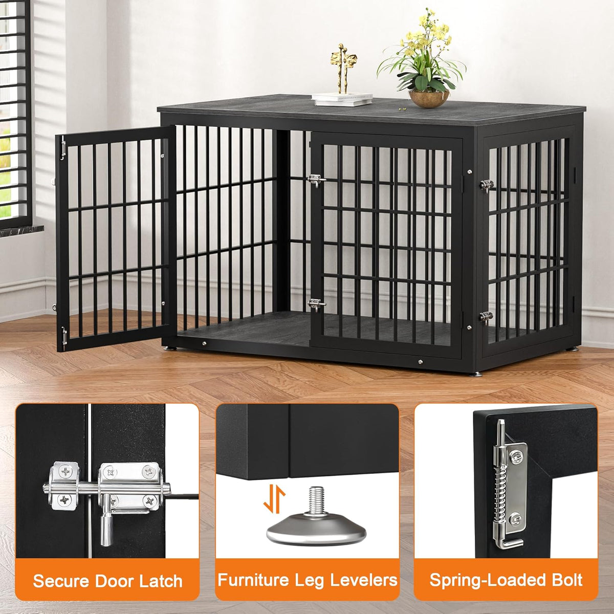 48 Inch Heavy Duty Dog Crate Furniture for Large Dogs, Decorative Pet House End Table, Extra Large