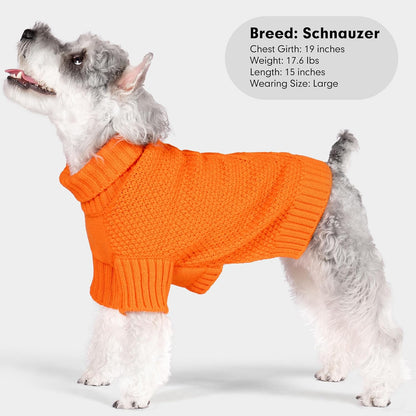 cyeollo Dog Sweater Pullover Turtleneck for Large Dogs, Classic Knitwear Fall Winter Cold Weather