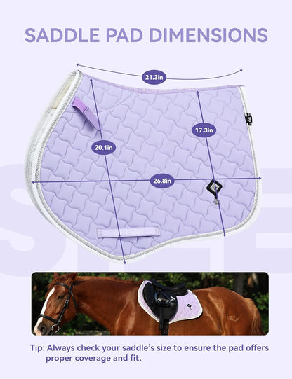 Close Contact Non-Slip Design Horse Riding Pad Moisture-Wicking Shock Absorbing English Saddle Pad