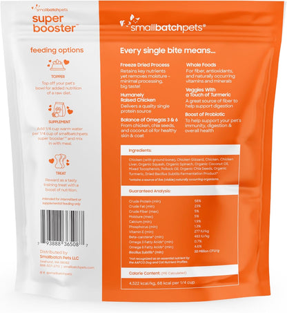 Smallbatch Freeze Dried Dog Treats, Superfood Food Topper Chicken Bites for Dogs & Cats