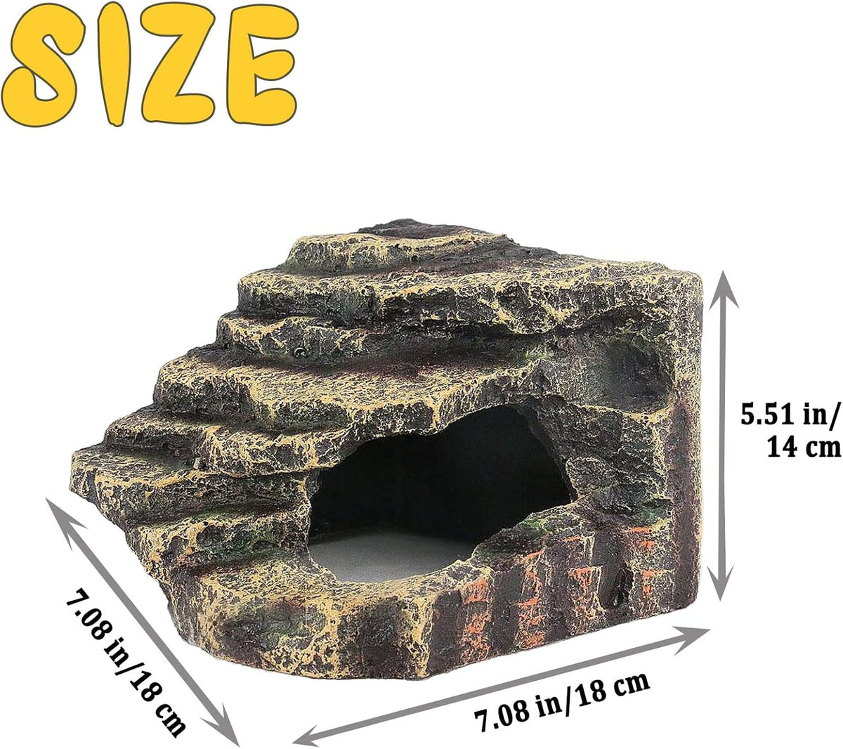 kathson Turtles Basking Platform Reptile Hiding Cave Hideouts for Aquatic Turtles, Frog, Newts and