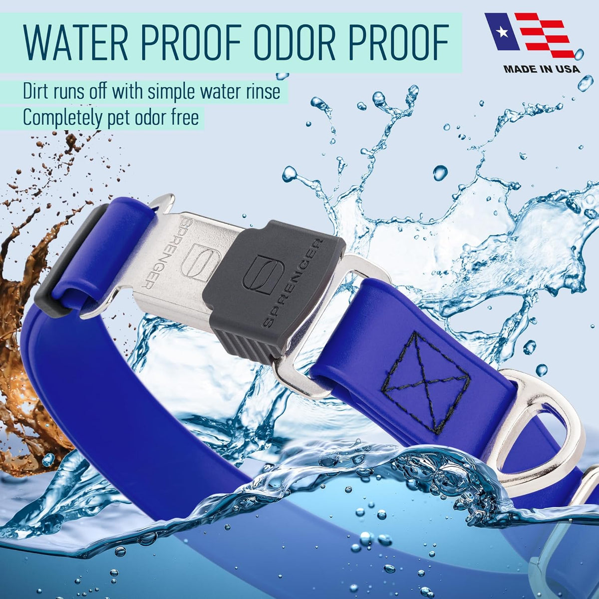 Dogline Biothane Waterproof Dog Collar with Herm Sprenger Stainless Steel Quick Release Buckle