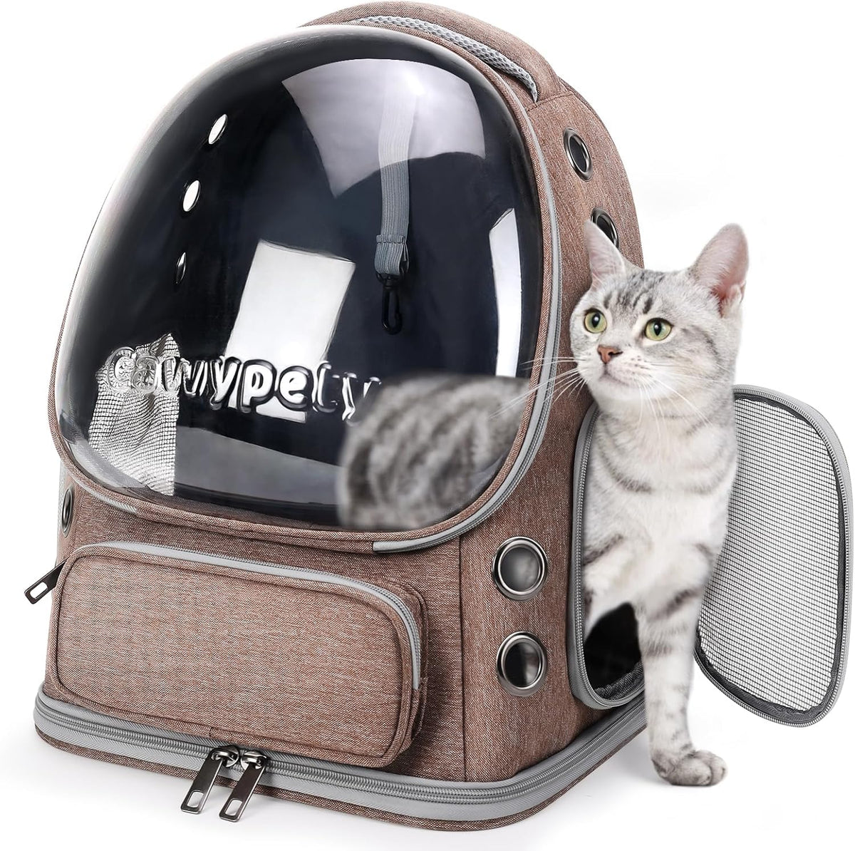 Cat Backpack Carrier, Breathable Cat Carrier Large Space Bubble Pet Backpack for Kitty Small Dog up