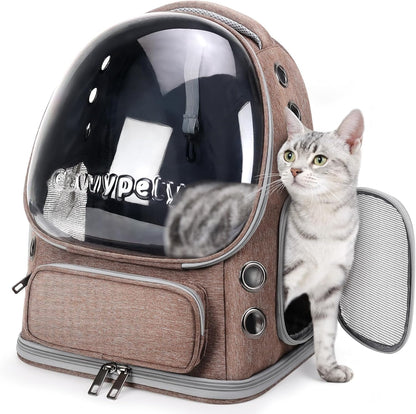 Cat Backpack Carrier, Breathable Cat Carrier Large Space Bubble Pet Backpack for Kitty Small Dog up