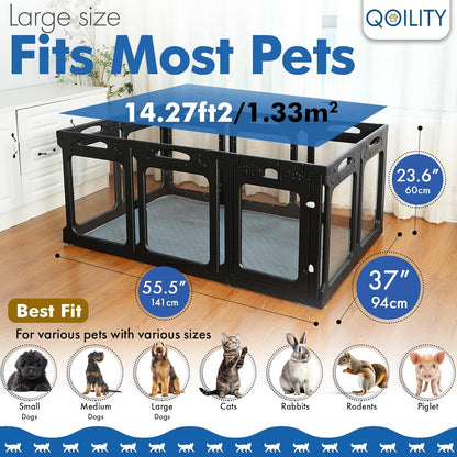 Clear Playpen for Dogs Indoor, Effectively Relieves Indoor Pet Anxiety, 56" x 37" x 23.6"H