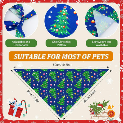 Abbylike 100 Pcs Christmas Dog Bandanas Bulk Xmas Bandanas for Dogs Triangle Kerchief Bibs Scarf