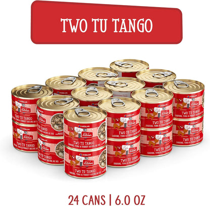 Weruva Cats in The Kitchen, Two Tu Tango with Sardine, Tuna & Turkey Au Jus Cat Food, 6oz Can (Pack