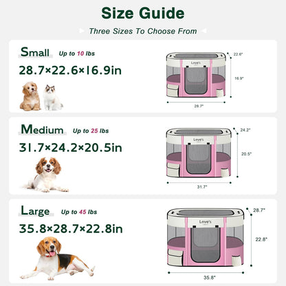 Love's cabin Pet Puppy Dog Playpen, Small Dog Tent Crates Cage Indoor/Outdoor, Portable Exercise