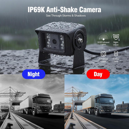 7-inch AHD1080P Wired RV Backup Camera System, IP69k Waterproof IR Night Vision Reversing Camera