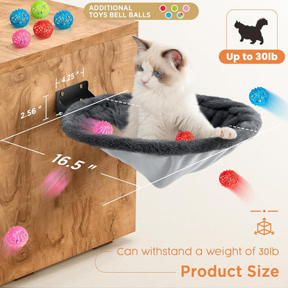 Cat Hammock Wall Mounted, Foldable & Stable Cat Beds- Breathable Cats Wall Shelves for Sleeping