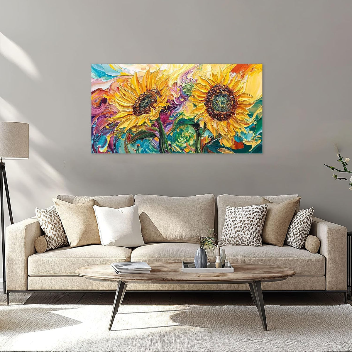 Large Sunflower Wall Art Canvas Living Room Floral Flower Pictures Framed Prints Oversize Wall