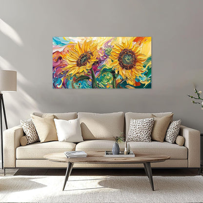 Large Sunflower Wall Art Canvas Living Room Floral Flower Pictures Framed Prints Oversize Wall