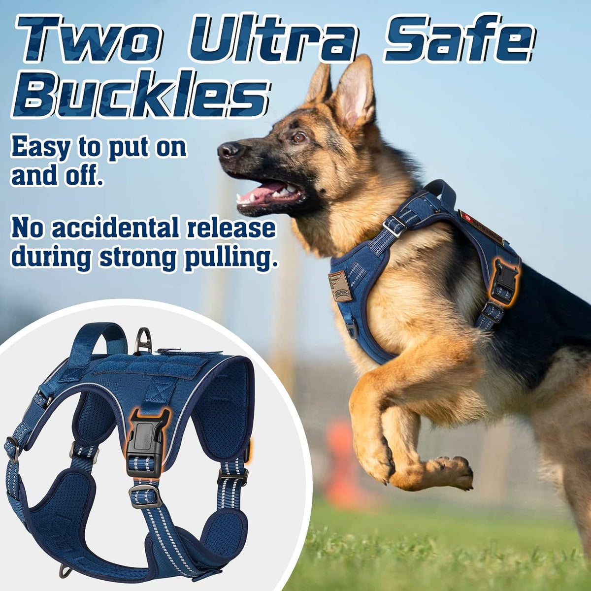 rabbitgoo Tactical Dog Harness for Small Dogs, No Pull Military Service Vest with Handle & Molle