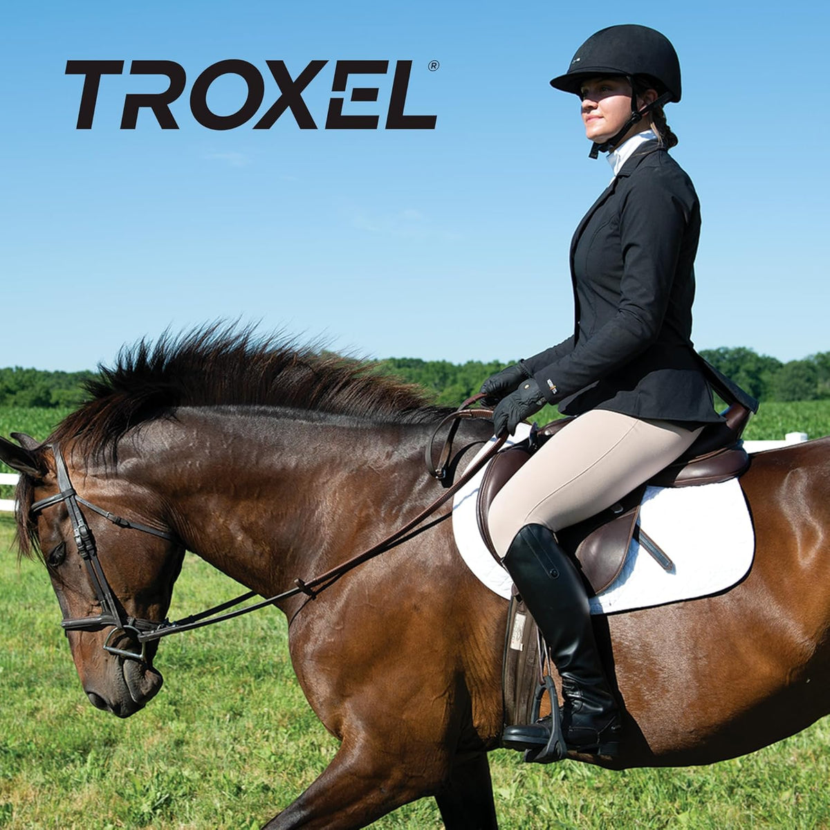 Troxel ES Sleek Horse Riding Helmet, Low-Profile, Self-Adjustable Design, Safety Horseback Riding