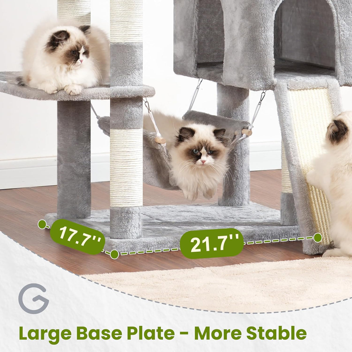 Cat Tree for Indoor Cats, 71'' (180cm) Multi-Level Cat Tower for Large Adult, Sturdy Cat Tree House