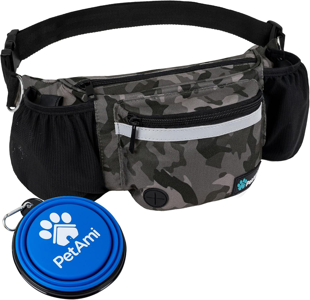 PetAmi Dog Fanny Pack, Treat Pouch for Dog Walking, Training, Built in Poop Bag Dispenser, Water