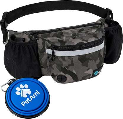 PetAmi Dog Fanny Pack, Treat Pouch for Dog Walking, Training, Built in Poop Bag Dispenser, Water