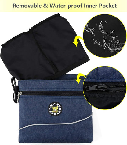 Viklluyr Dog Treat Pouch Bag with Magnetic Closure, Dog Food Carrier with Removable Inner Pocket