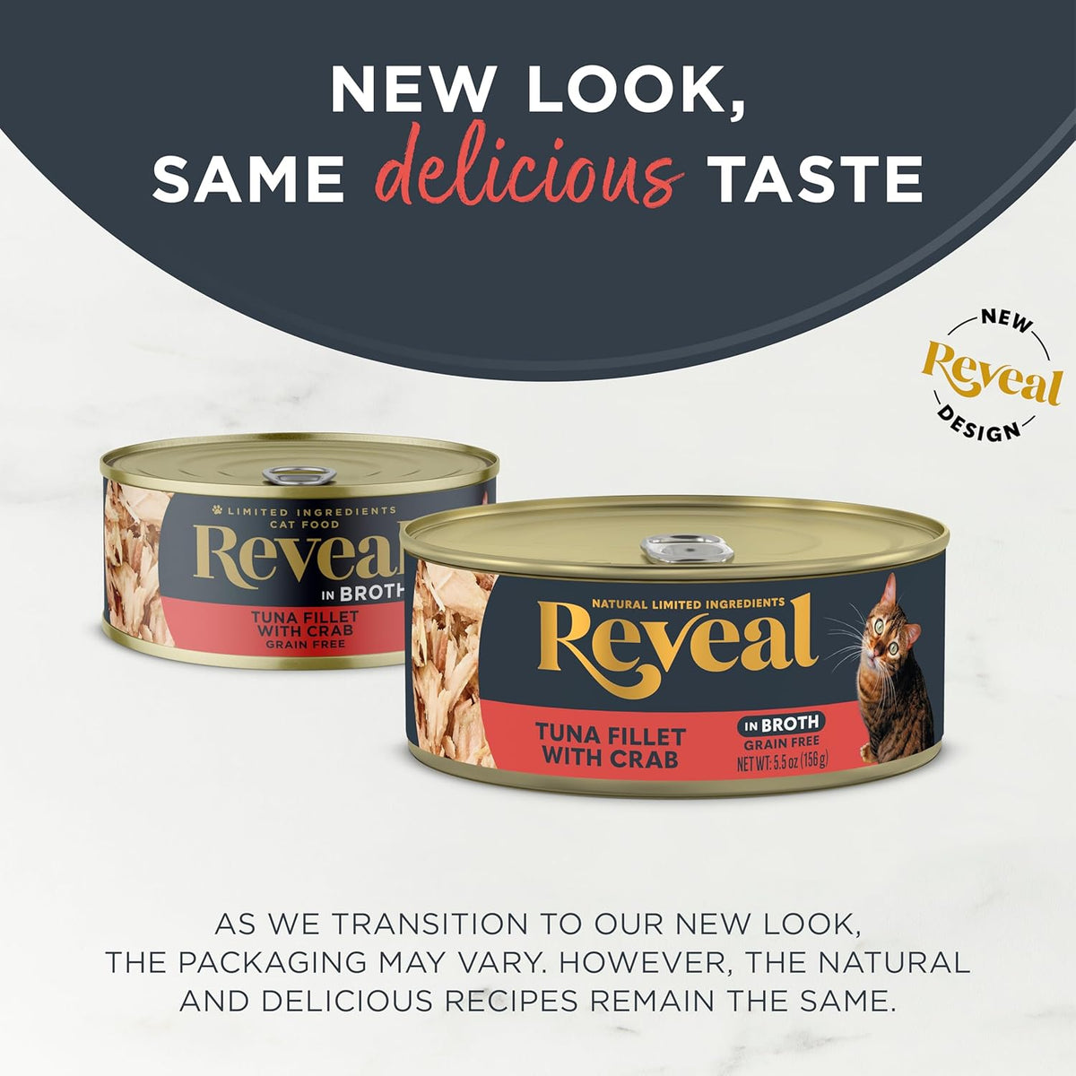 Reveal Natural Wet Cat Food, 12 Count, Grain Free, Limited Ingredient Canned Food for Cats, Tuna