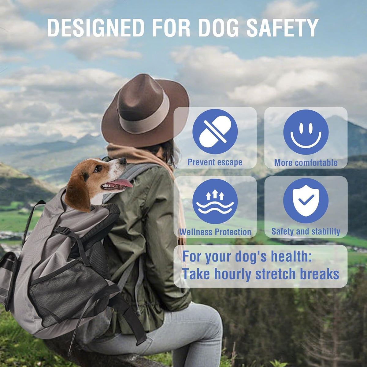 Dog Backpack for Small & Medium Dogs - Adjustable Pet Carrier for Travel & Hiking, Hands-Free Puppy
