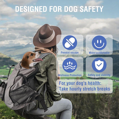 Dog Backpack for Small & Medium Dogs - Adjustable Pet Carrier for Travel & Hiking, Hands-Free Puppy