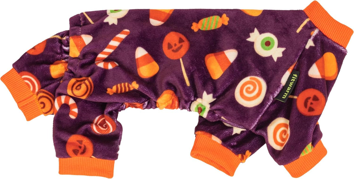 Fitwarm Halloween Candy Dog Pajamas, Funny Costumes for Small Dogs Boy Girl, Pet Outfit, Purple