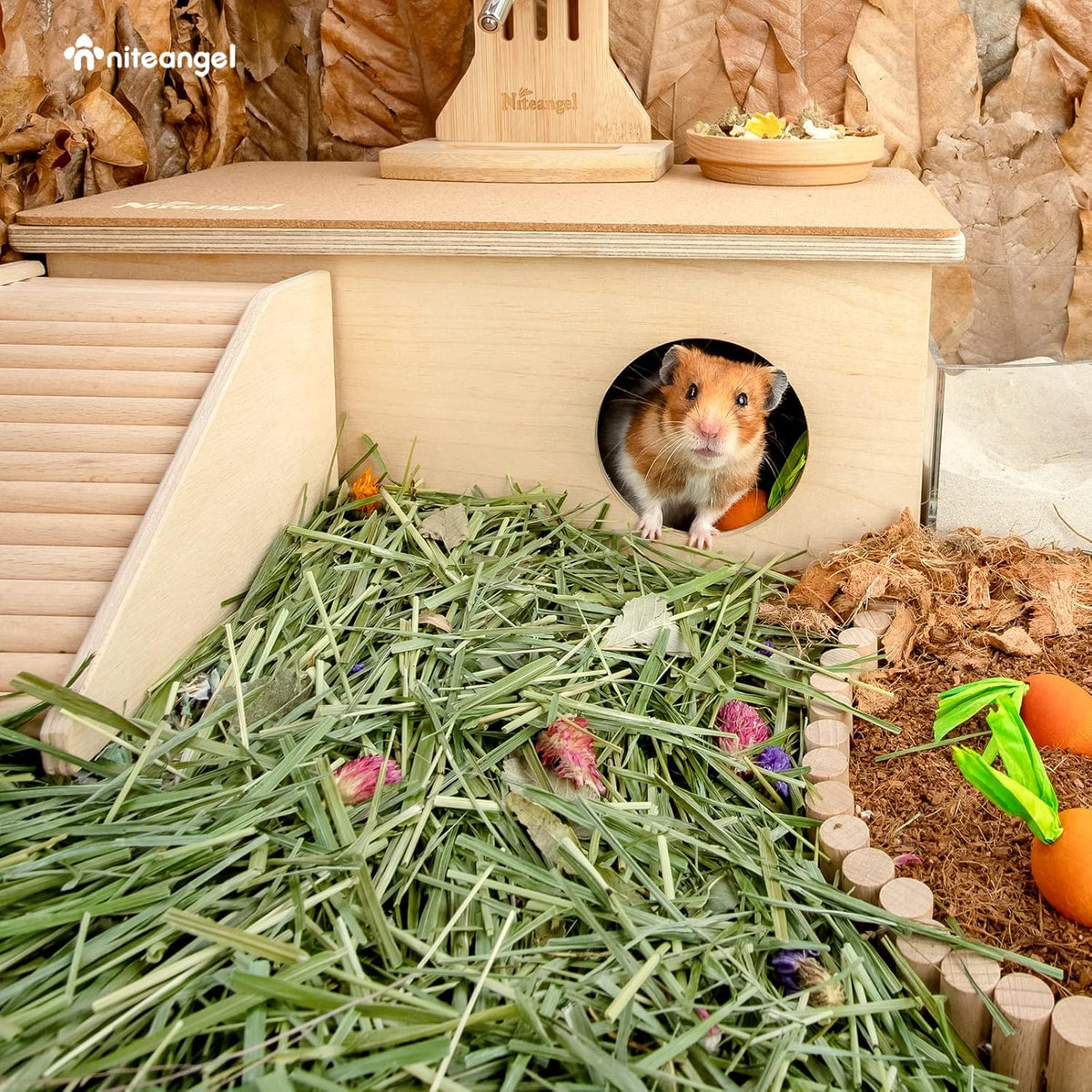 Niteangel Natural & Soft Hamster Bedding Mate Small Animal Habitat Decor for Syrian Dwarf Hamsters