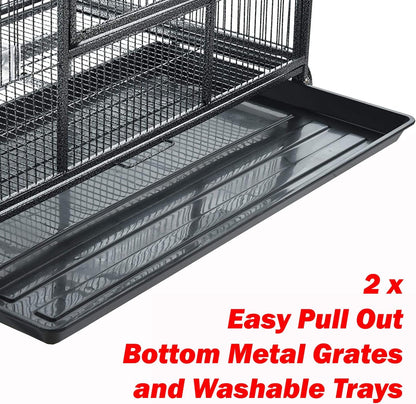 Large Double Stacker Breeding Flight Bird Wrought Iron Double Parrot Bird Separate Breeder Cages