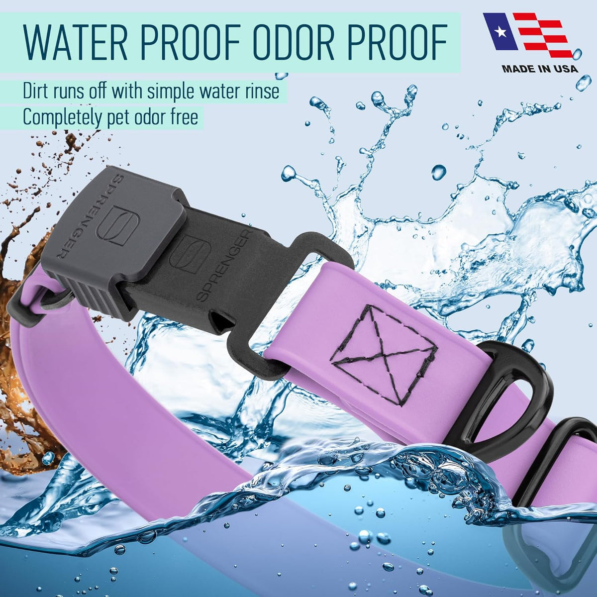 Dogline Biothane Waterproof Dog Collar with Herm Sprenger Stainless Steel Quick Release Buckle
