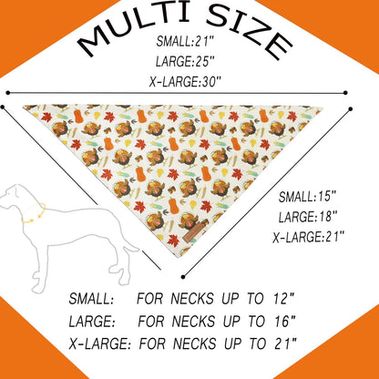 Realeaf Thanksgiving Dog Bandanas 2 Pack,Turkey Pumpkins Fall Stripe Pet Scarf for Boy and Girl