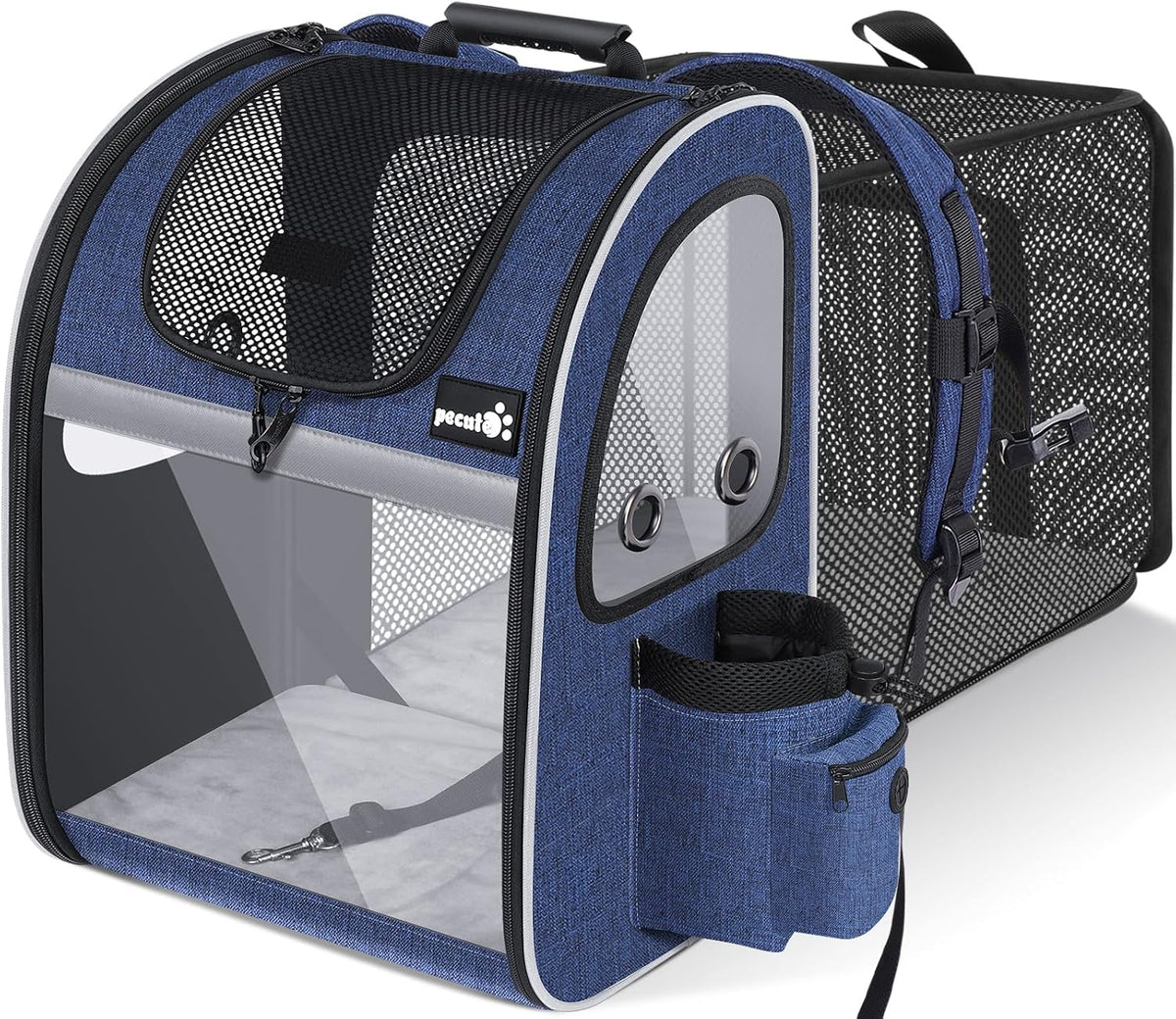Pecute Pet Carrier Backpack, Cat Backpack Carrier, Expandable with Breathable Mesh for Small Dogs