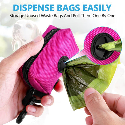Dog Waste Bag Dispenser Pet Poop Bags Holder for Doggie Waste Bags Dispensers Soft Fabric Zipper