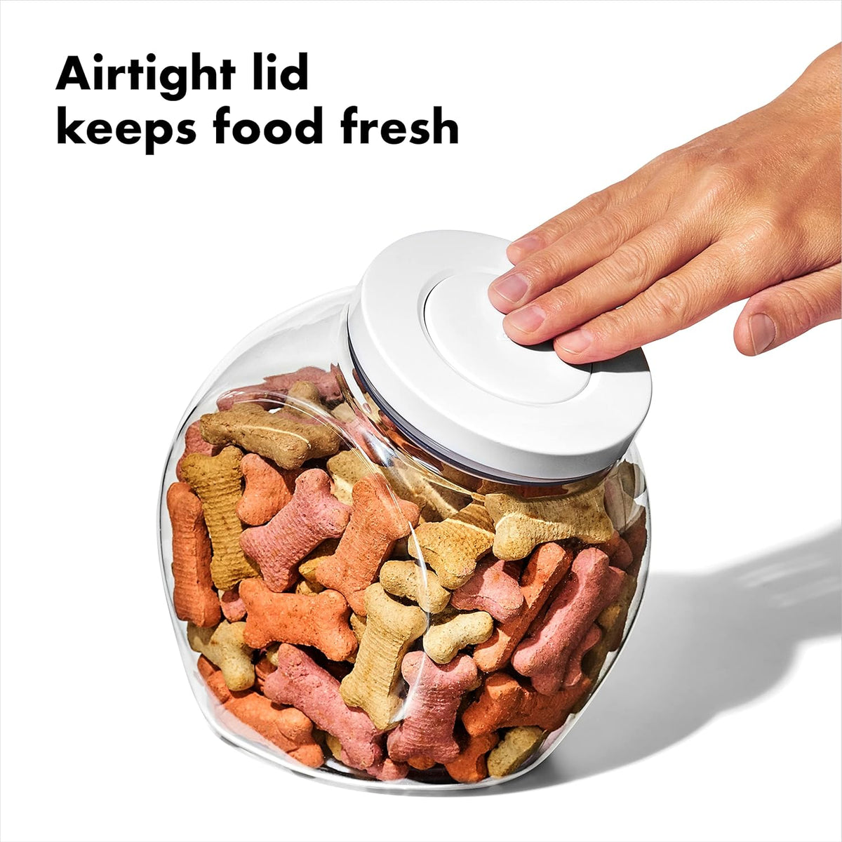 OXO Good Grips Pet POP Container – 3.0 Qt/2.8 L | Ideal for up to 2lbs of treats | Airtight Dog and
